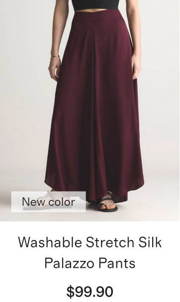 Washable Stretch Silk Palazzo Pants
