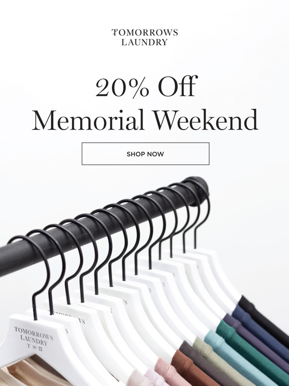 Memorial Day Starts Now — 20% Off Sitewide