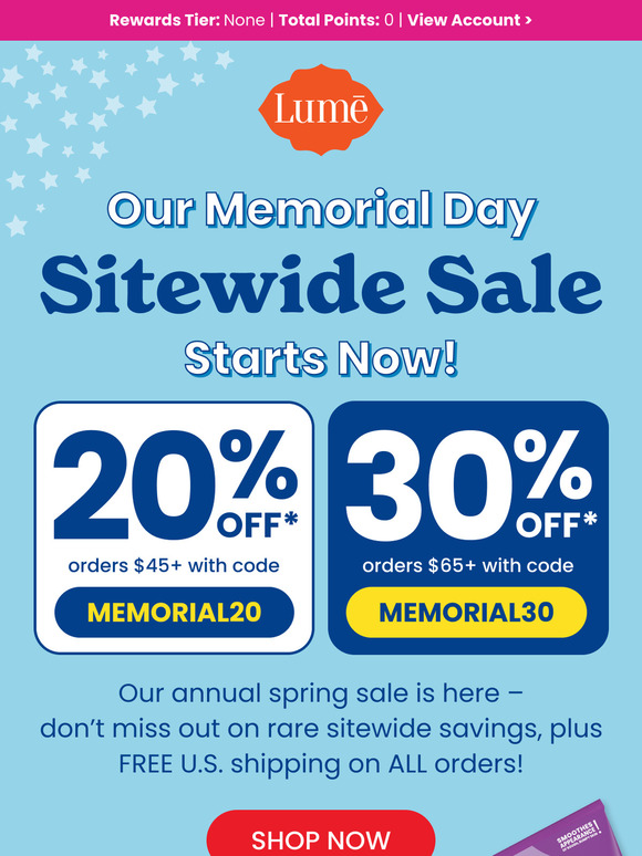 Enjoy up to 30% OFF SITEWIDE! 🎉