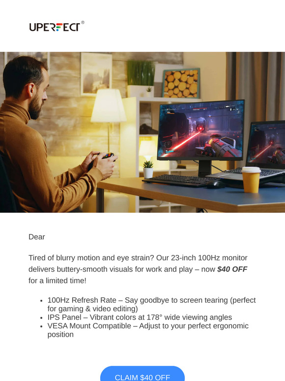 Bigger Savings - 23" 100Hz Monitor $40 OFF!