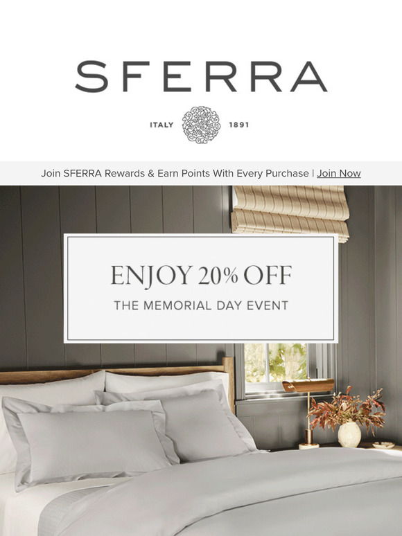 20% OFF Italian Luxury Bedding