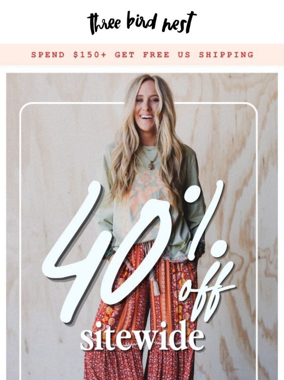 Your 40% Off Sitewide Code Inside