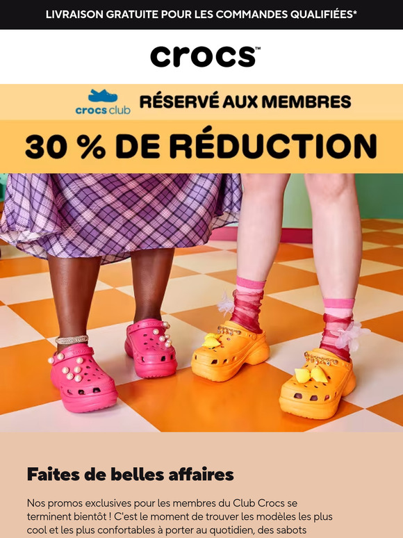 Les promos des membres du Club Crocs se terminent bientôt !