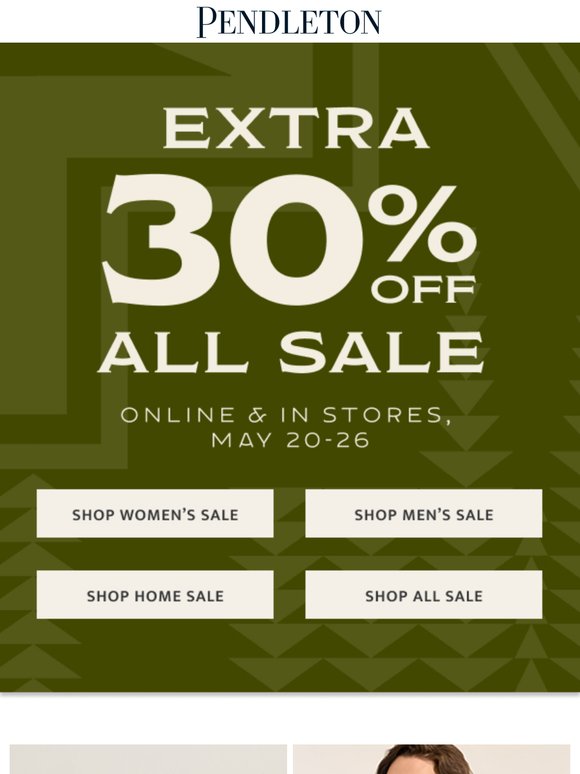 Extra 30% off home and apparel sale styles