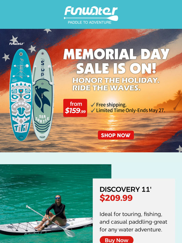 Memorial Day Paddle Board Sale – Up to 50% Off!⚡