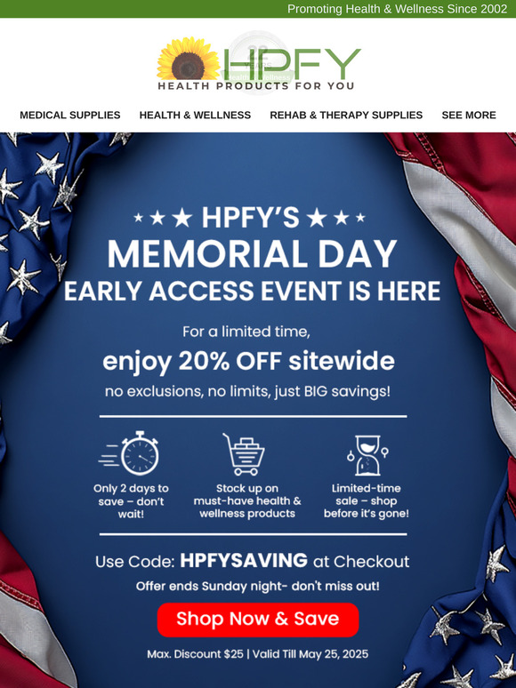 You’re Invited: Memorial Day Early Access Sale