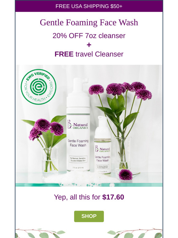 🕒 Time is Running Out For 20% Off Gentle Foaming Face Wash + Gift