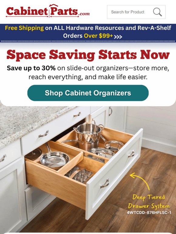 Get Cabinet Parts Up to 50% Off 🔧