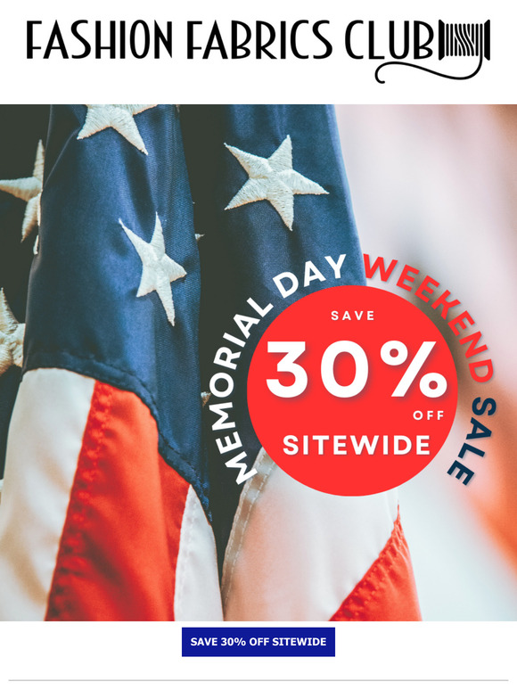 Save 30% Off Sitewide 🇺🇸 Memorial Weekend Sale
