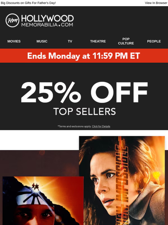 SALE- 25% Off This Memorial Day! Music, Movie and TV Stars!