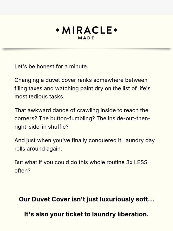We’ve just cancelled laundry day