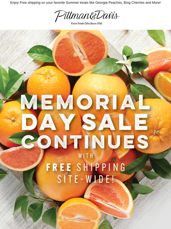 Our Memorial Day Sale Continues with FREE Shipping Site-Wide!