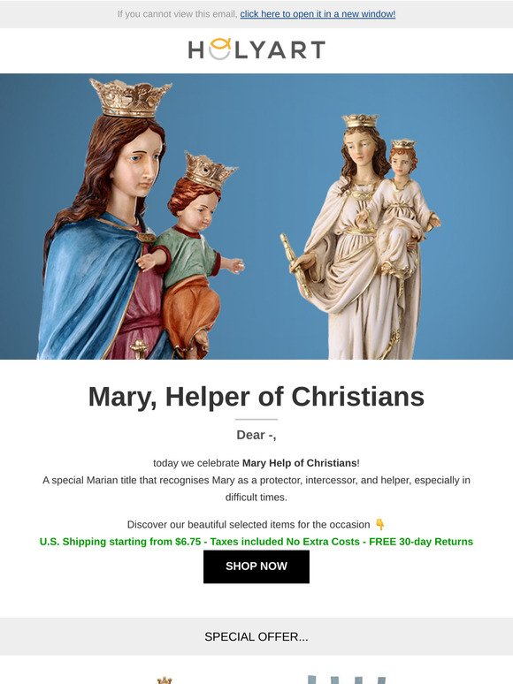 Dear —, Mary, Helper of Christians