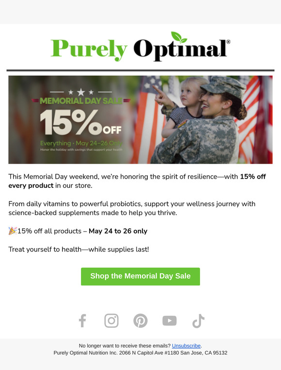 Memorial Day deals are live – 15% off everything!