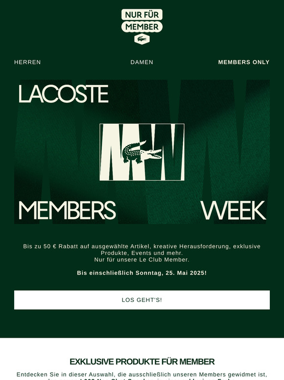 Lacoste Members Week: letzte Chance!