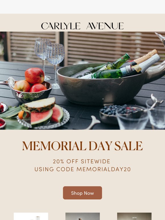 Memorial Day Weekend: Now 20% Off Sitewide!