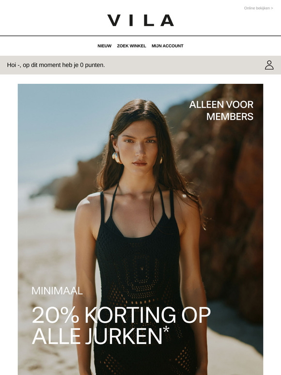 Speciaal voor jou: Minimaal 20% korting op alle jurken