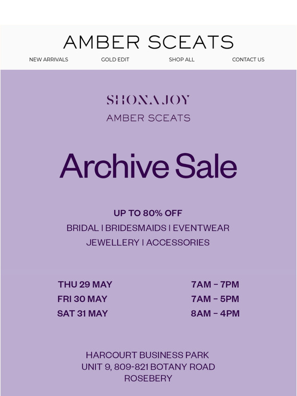 SHONA JOY X AMBER SCEATS WAREHOUSE SALE