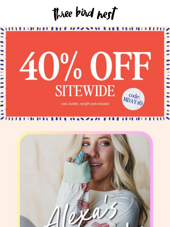 Alexa’s Faves = 40% Off