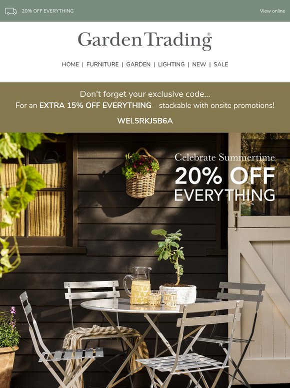 Small space? Big style. 20% OFF inside
