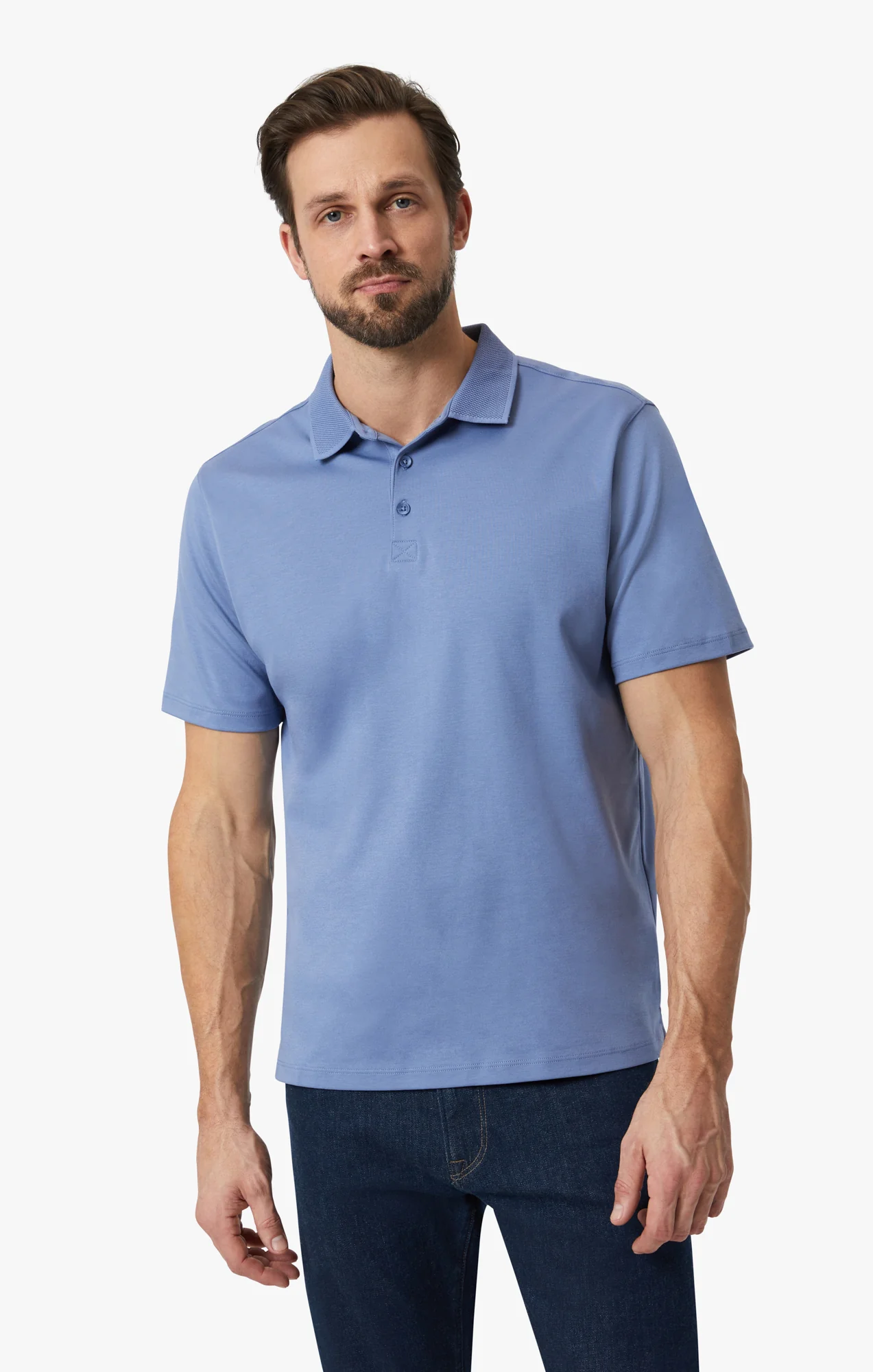 Image of Polo T-Shirt In Vintage Indigo