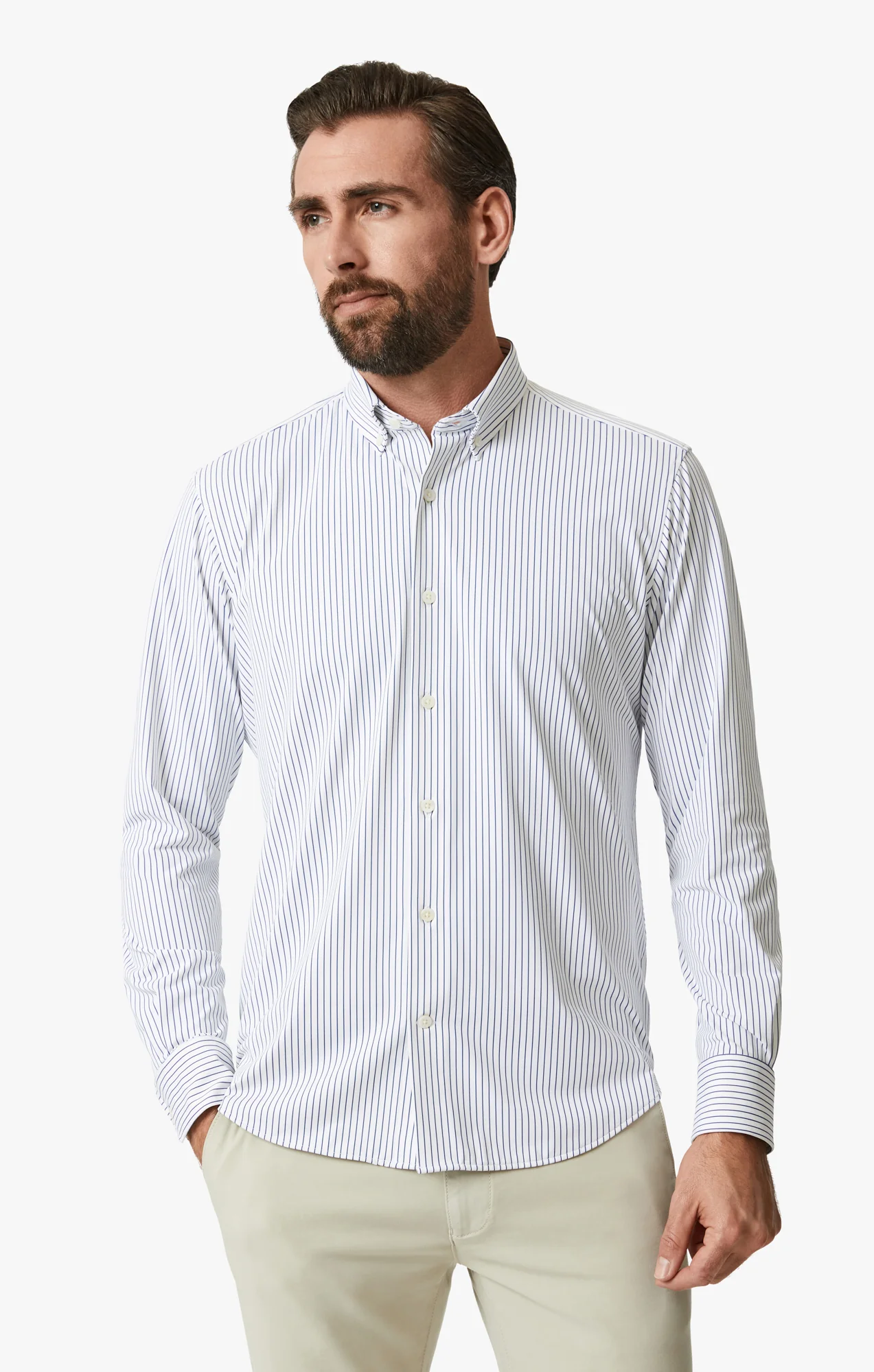 Image of Stripe Tech Shirt In White