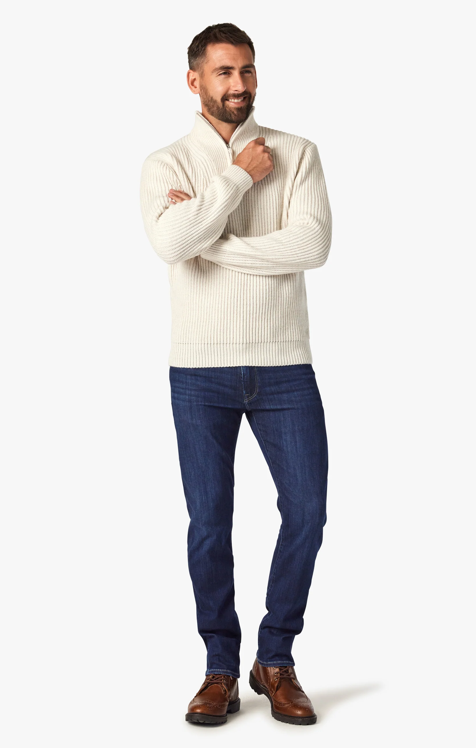 Image of Courage Straight Leg Jeans In Dark Brushed Refined