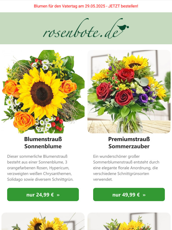 💐 Jetzt bestellen: Blumen für den Vatertag