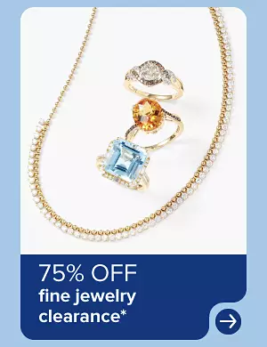 Image of jewelry. 75% off fine jewelry clearance.