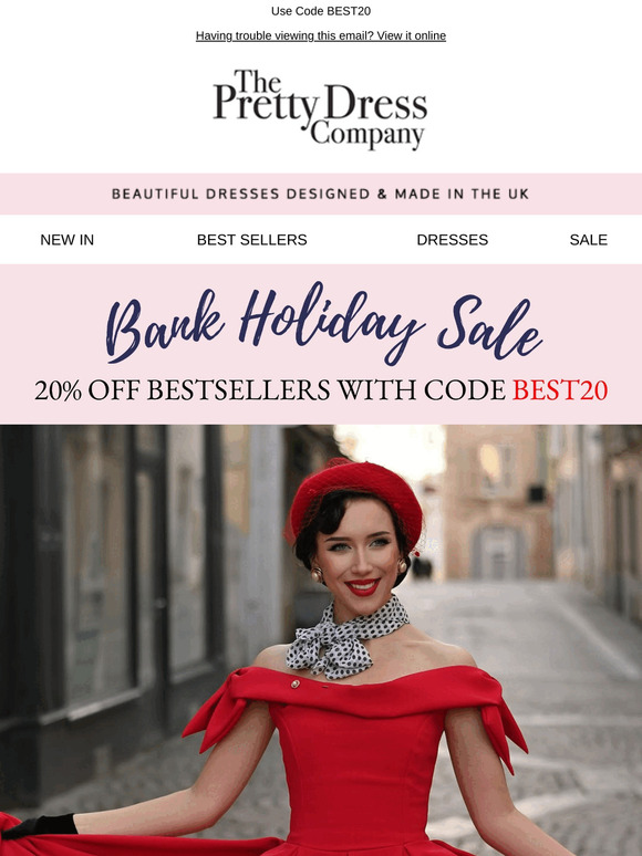 20% Off Bestsellers , this bank holiday weekend