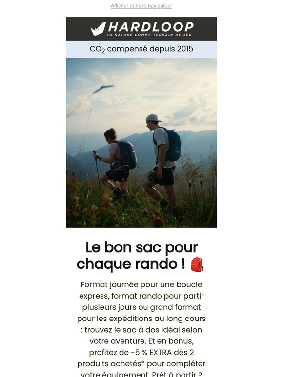 20l, 30l, 50l…, -5 % EXTRA sur les sacs à dos de randonnée 🎒