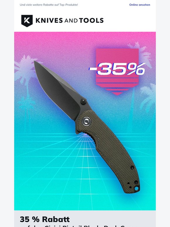Discount Days: 35 % Rabatt auf das Civivi Pintail C2020C Black, Dark Green Micarta Taschenmesser