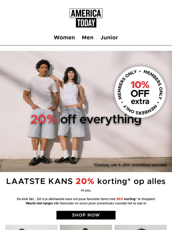 LAATSTE KANS | 20% korting op alles