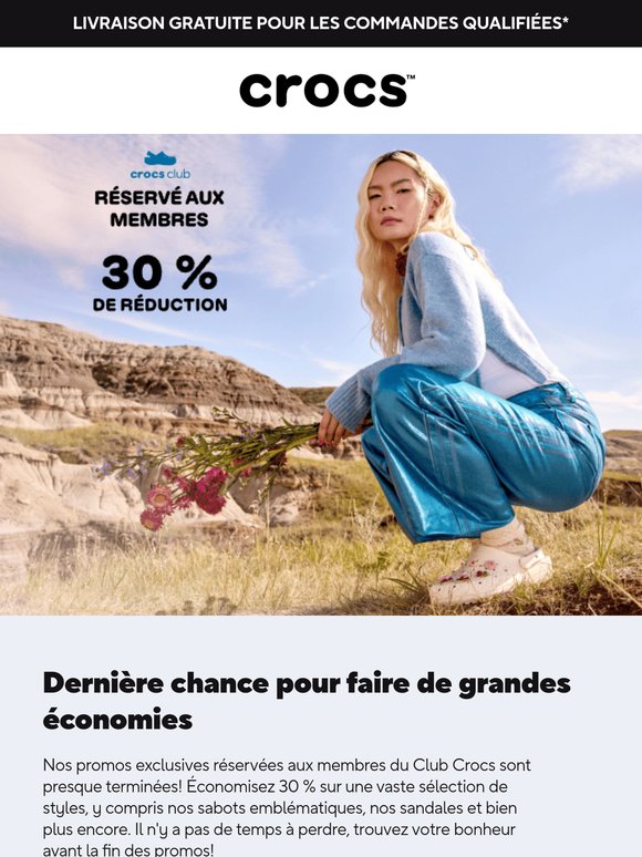 Promos pour les membres du Club Crocs : dernier rappel !