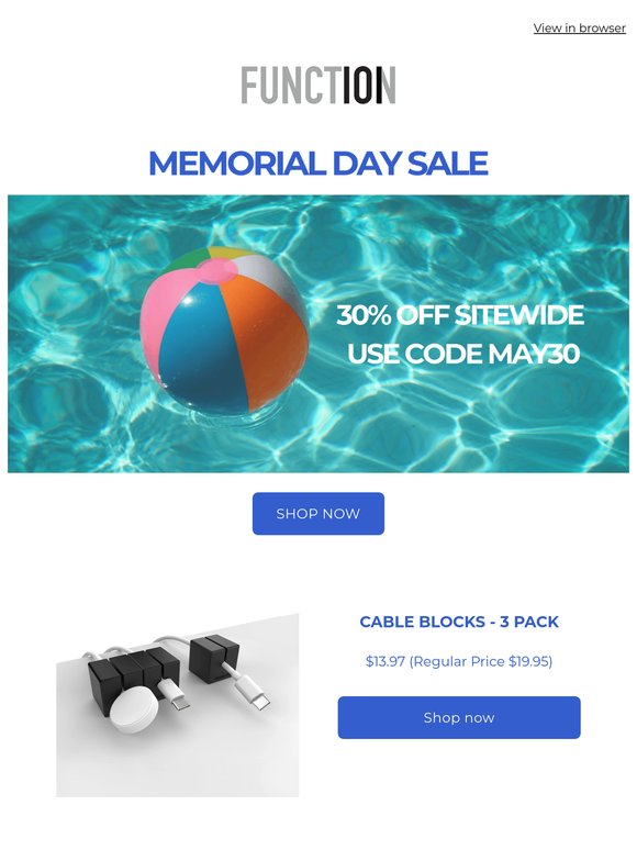 30% Off Sitewide This Memorial Day Weekend