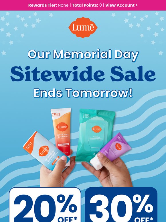 Memorial Day sitewide sale ends TOMORROW!
