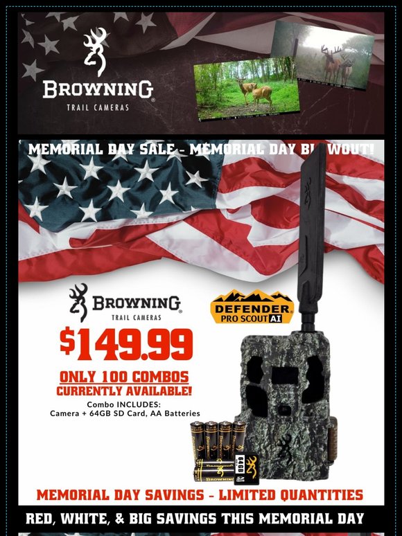 In Case You Missed it! Memorial Day Blowout from Browning Trail Cameras