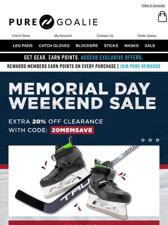 Start Summer Early With BIG Memorial Day Weekend Savings At Pure Goalie