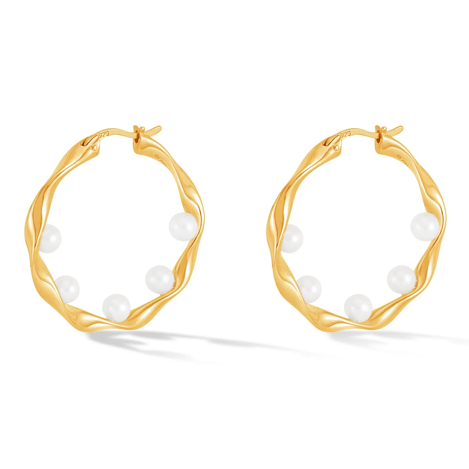 Image of Waterfall Baroque Pearl Hoops