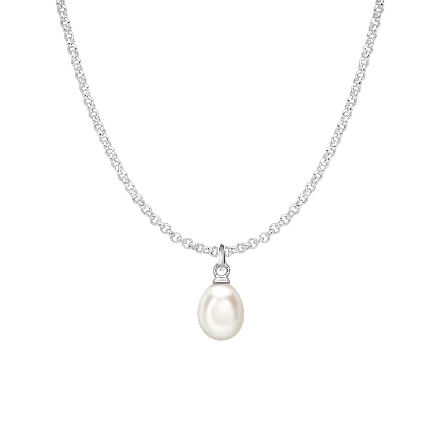 Image of Men's 10mm Oval White Freshwater Pearl Pendant