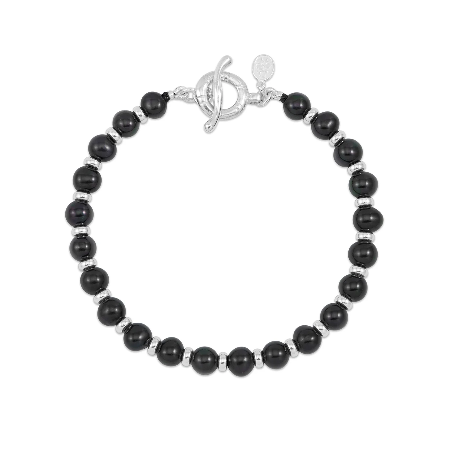 Image of Men's Black Pearl Halo Bracelet