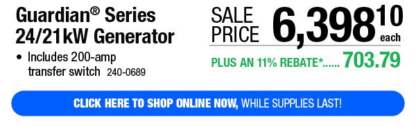 Guardian® Series 24/21kW Generator - Click Here!