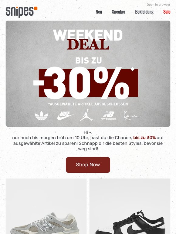 🛍️ Bis zu 30% Rabatt – Weekend Deal