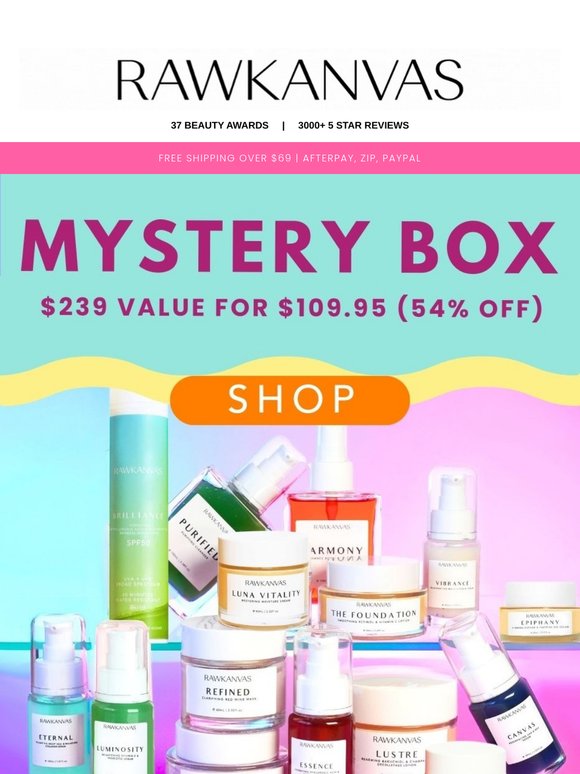Mystery Box is HERE: $239 value for $109.95✨