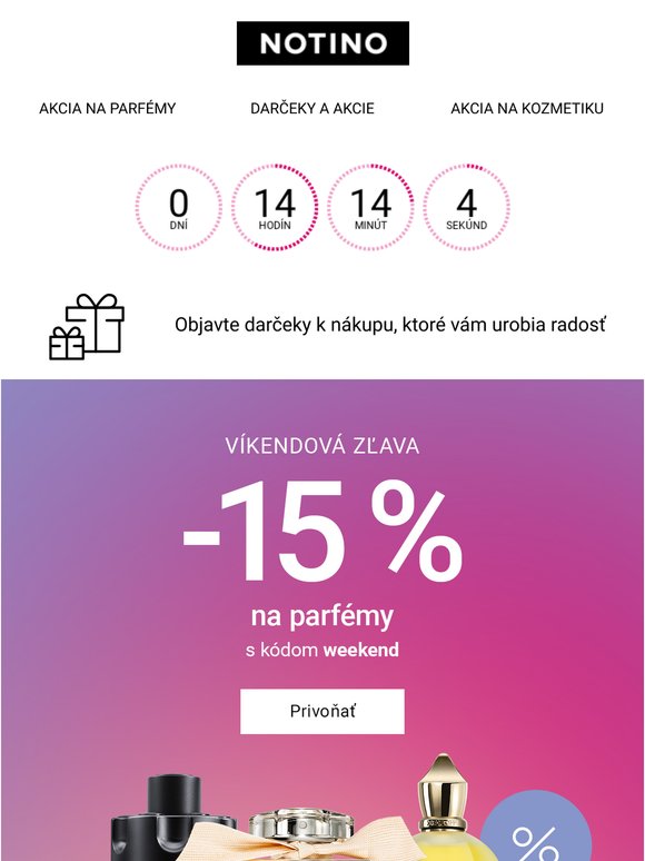 POSLEDNÉ HODINY: −15 % na parfémy!