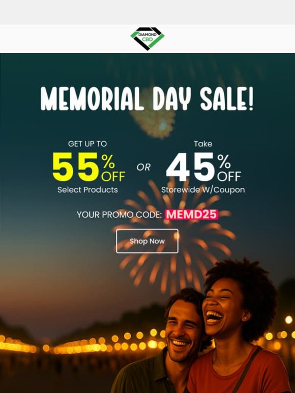 🇺🇸 Memorial Day: 45% OFF Storewide + Bonus Rewards!