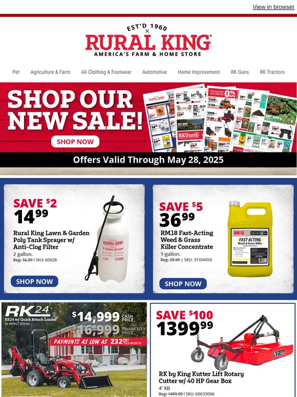 Your Destination for Farm Value - Herbicide, Sprayer, Tractor, Twine & More!