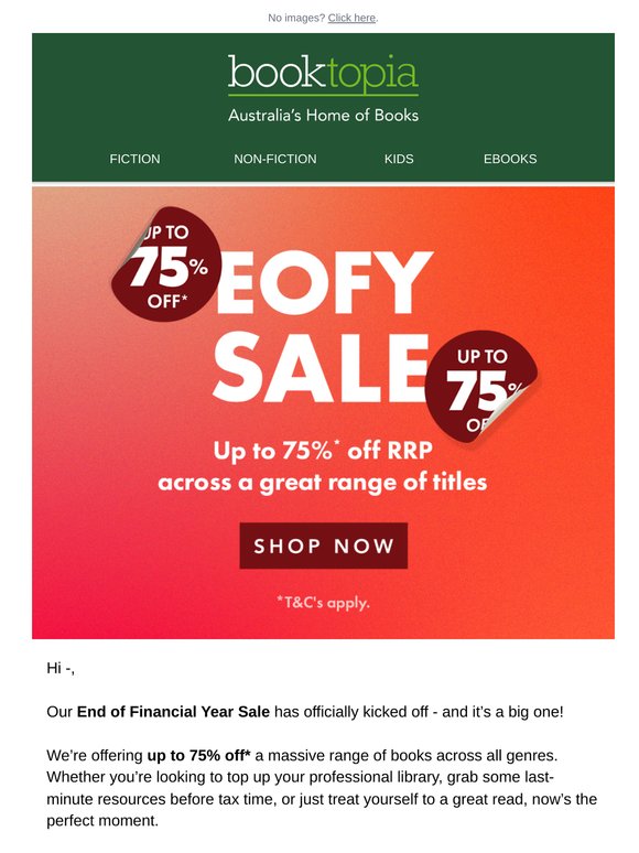🚨 EOFY Sale on Now! Up to 75% off! 💸