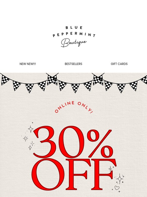 30% OFF SITEWIDE