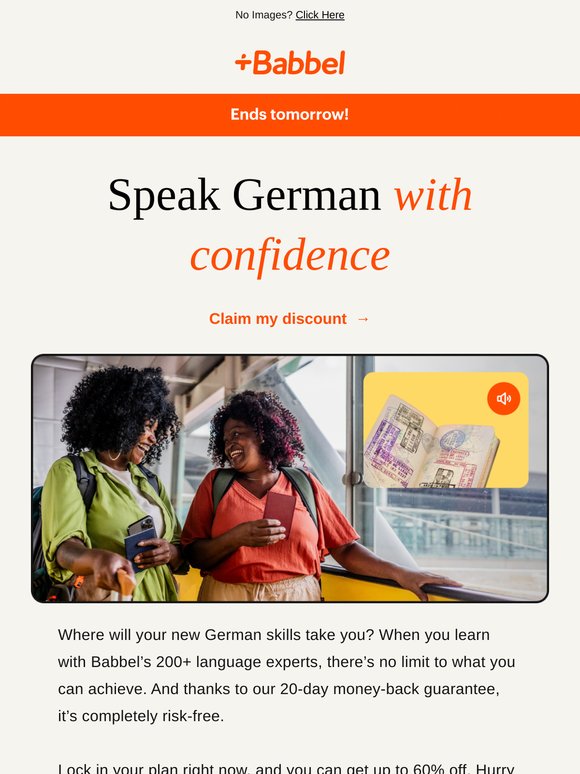✨ No regrets, just results - learn German with 60% off